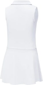 Girls Tennis Golf Dress Outfit Sleeveless Polo V Neck Tank Top and Skorts Sets Sport Skirt with Pockets - Image 2