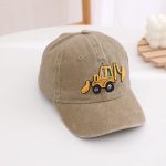 Cute Embroidery Excavator Kids Baseball Cap Adjustable Cotton Washed Vintage Cowboy Hat for Boys Girls Age 2-8 - Image 2