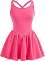 Girls Tennis Dresses Summer Workout Golf Outfit Athletic Dress with Shorts Pockets