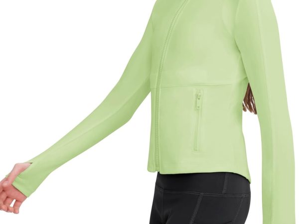 Girls Zip Up Jacket Horse Riding Shirts Athletic Yoga Lightweight Jackets for Girl 6-15 Years