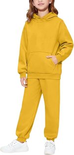 Lounge Sets for Girls 2 Piece Fall Winter Fashion Hoodie Sweatshirt and Jogger Sweatpant Kids Dance Streetwear Outfits Set - Image 2