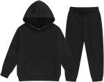 Toddler Kids Sweatsuit Girls Boys 2 Piece Tracksuit Jogging Outfits Set Hooded Sweatshirt and Jogger Sweatpants Clothing Sets