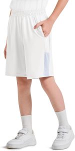 Boys Athletic Shorts Kids High Waist Elastic Running Basketball Shorts with Pockets 5-14 Years