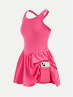 Girls Tennis Dresses Summer Workout Golf Outfit Athletic Dress with Shorts Pockets - Image 2