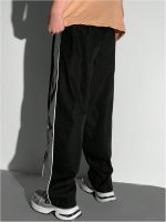 Boy's Side Striped Track Pants Elastic Waist Straight Leg Workout Running Trousers - Image 2