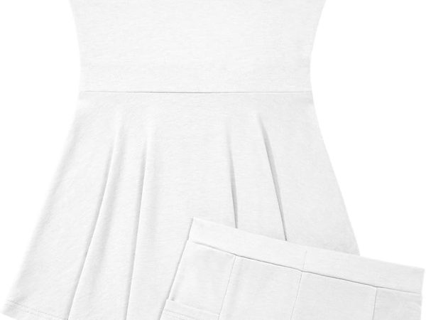 Girls Summer Dress Two Piece Tennis Outfits with Pockets