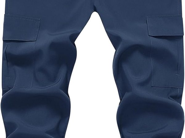 Boy's Cargo Joggers Pants Youth Quick Dry Hiking Lightweight Pants for Sports Outdoor with Zipper Pockets
