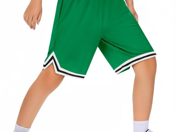 Boys Athletic Shorts Kids Youth Quick Dry Elastic Performance Basketball Shorts with Pockets 5-14 Years