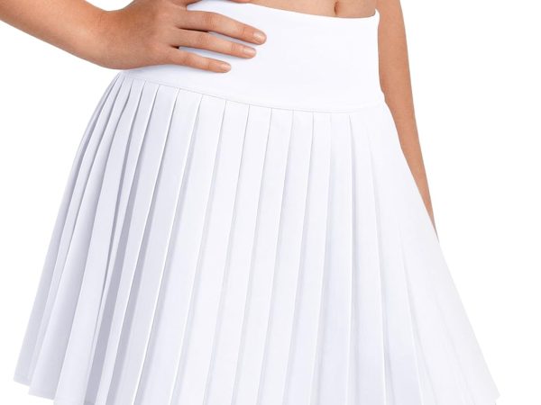 Girls Tennis Skirt with Shorts Athletic Pleated Skort with Pockets for Golf Workout Running