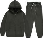 Boys Girls Hoodie Sweatpants Set Kids Cotton Warm Athletic Outfits Teen Cute Joggers Sweatsuit 2 Piece Fall Winter Suit