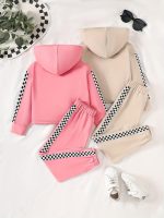 4 Pieces Girls Active Hoodies Long Sleeve Crop Hooded Top and Jogging Sweat Pants Set 4-12Y - Image 2