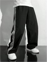 Boy's Baggy Track Pants Stripe Side Elastic Waist Wide Leg Pants Casual Joggers Spring Summer Trousers - Image 2