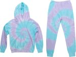 Girls Tie Dye Hooded Sweatshirt and Jogger Pants Set