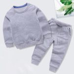 Sweatsuit Set for Boys Girls 2 Piece Crewneck Cotton Sweatshirt Jogger Sweatpants Tracksuit Kids Athletic Solid Outfits - Image 2