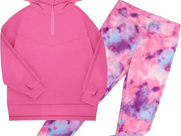 Girls Hoodie + Leggings Set Teen Long Sleeve Fashion Sweatshirts Sweatpant Fall Outfit Winter Clothing 6-14