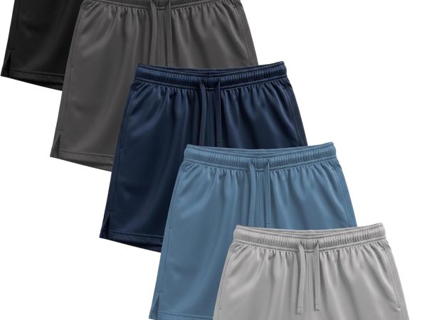Boys Active Performance & Mesh Style Basketball Sport Shorts - Multi Packs