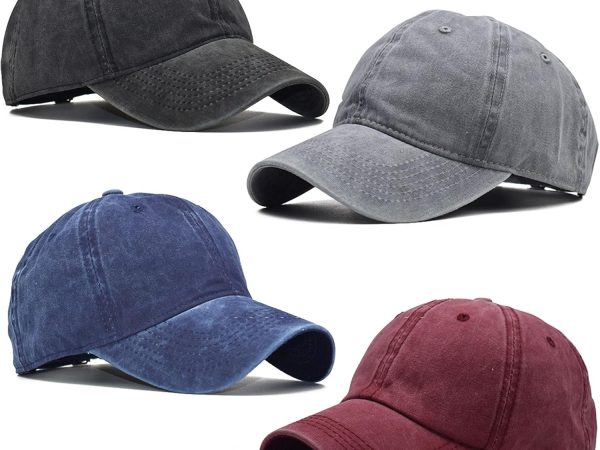 4 Pieces Toddler Baseball Hat Kid Baseball Cap Washed Cotton Adjustable Caps Hats for Boys Girls