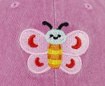 Butterfly Hats for Girls Boys Age 3-10, Adjustable Washed Vintage Embroidered Kids Baseball Cap - Image 2
